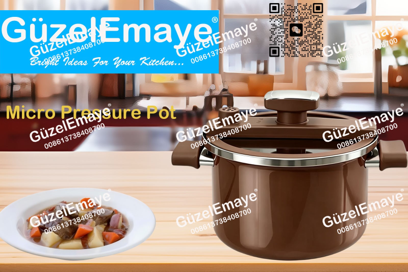 GüzelEmaye Household High Grade Straight Shape 27cm/6.2L Enamel Micro Pressure Cooking Pot Multiple Colors For Wholesale