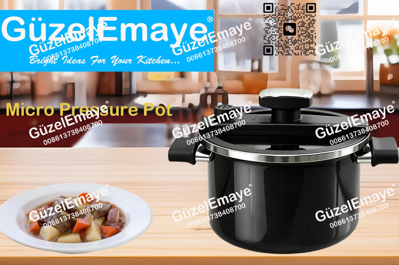 GüzelEmaye Household High Grade Straight Shape 27cm/6.2L Enamel Micro Pressure Cooking Pot Multiple Colors For Wholesale